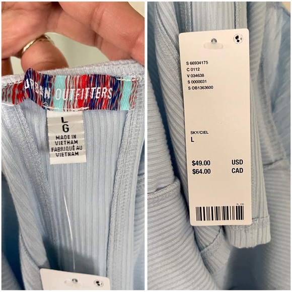 Urban Outfitters Light Blue top NWT size Large - Picture 6 of 6
